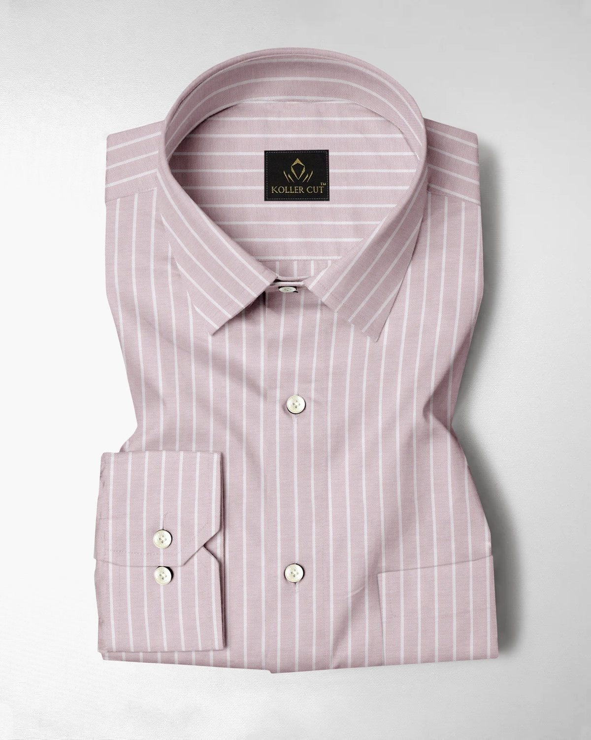 Blossom Pink and Flash White Chalk Stripes Oxford Cotton Shirt