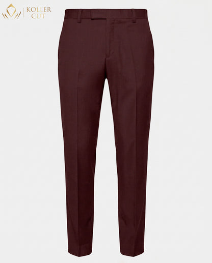 Rosewood Red Wool Rich Slight Stretch Pant