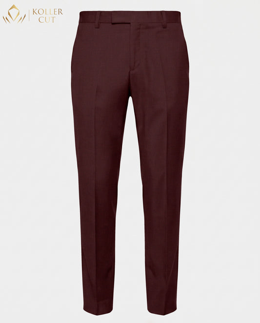 Rosewood Red Wool Rich Slight Stretch Pant