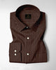 Truffle Brown and Salt White Pinstripes Cotton Shirt