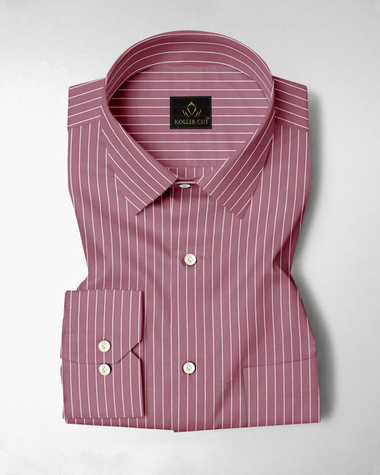Polignac Pink and Salt White Pinstripes Cotton Shirt