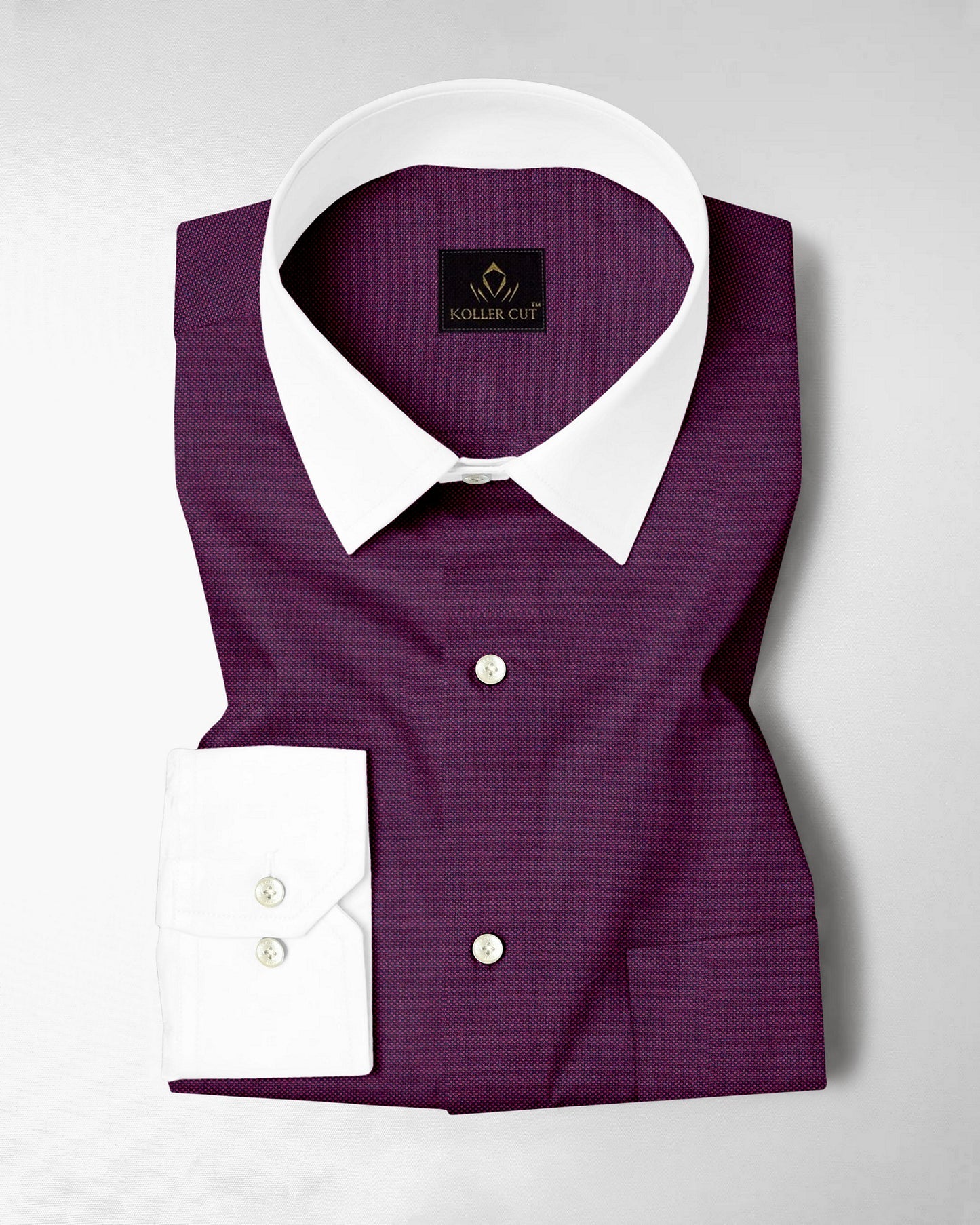 Gloxinia Purple Two Toned Premium Oxford Designer Cotton Shirt