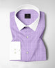 Sheer lilac Purple and Frost White Checks Designer Cotton Shirt