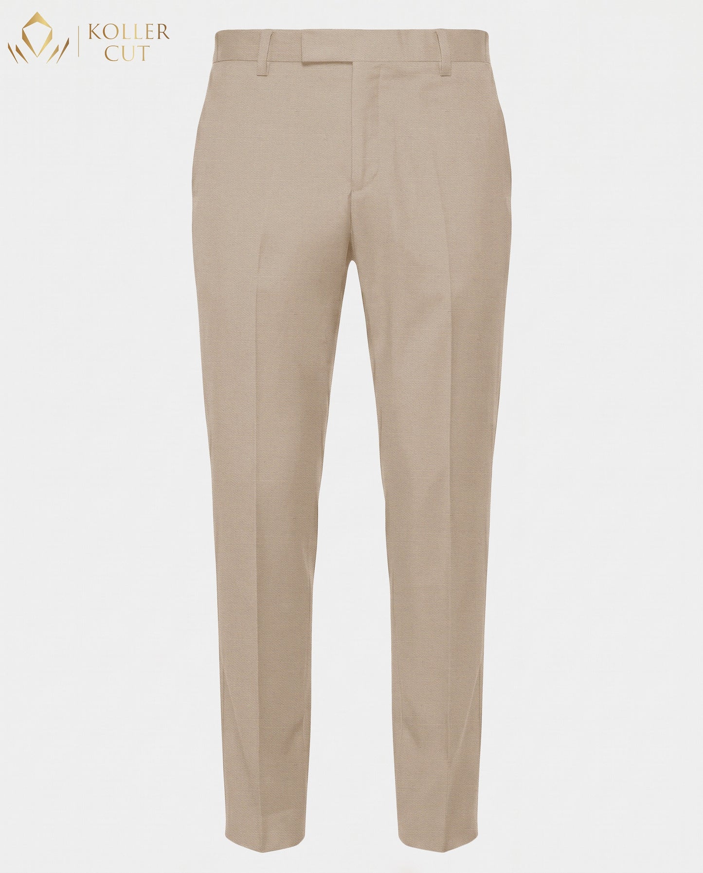 Beige Wool Rich Slight Stretch Pant