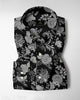 Raven Black with Platinum Grey and Silver Grey Marigold Plant Printed Cotton Shirt