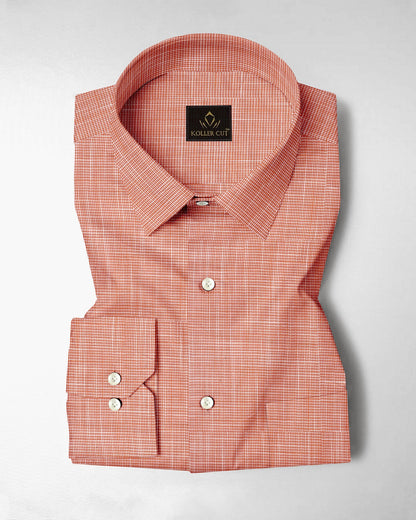 Shrimp Orange Luxurious Linen Shirt