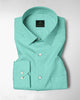 White and Aruba Blue Gingham Checks Cotton Shirt