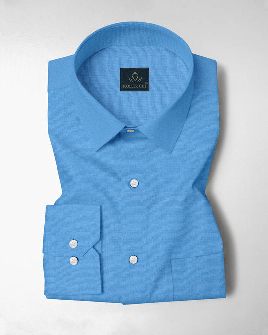 Dresden Blue Cotton Linen Shirt