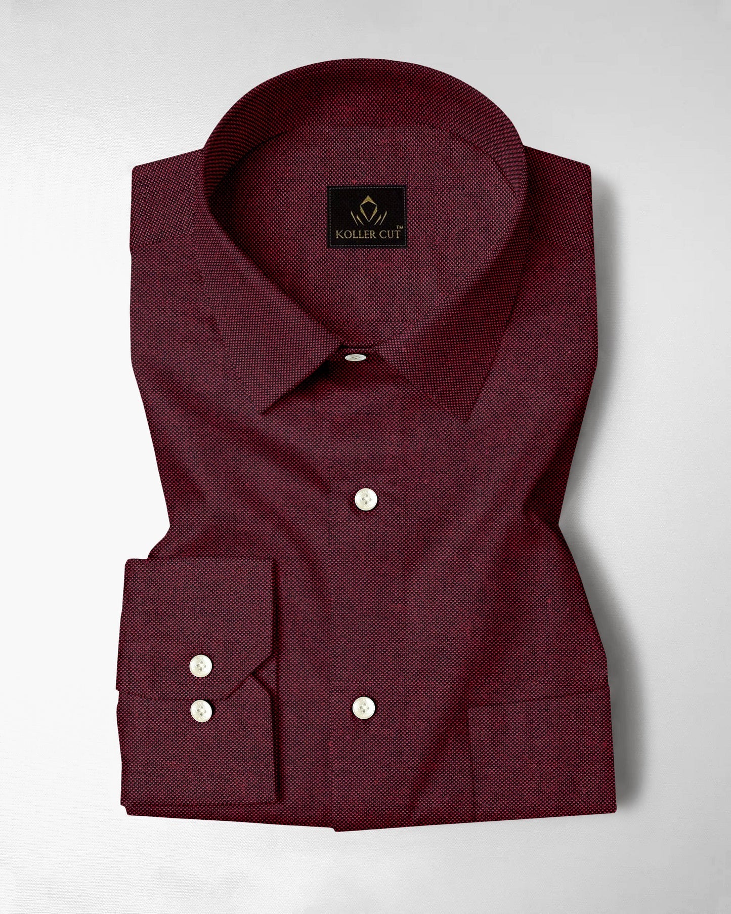 Oxblood Red Two Toned Premium Oxford Cotton Shirt