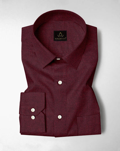 Oxblood Red Two Toned Premium Oxford Cotton Shirt