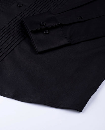 Grease Black Giza Cotton Tuxedo Shirt