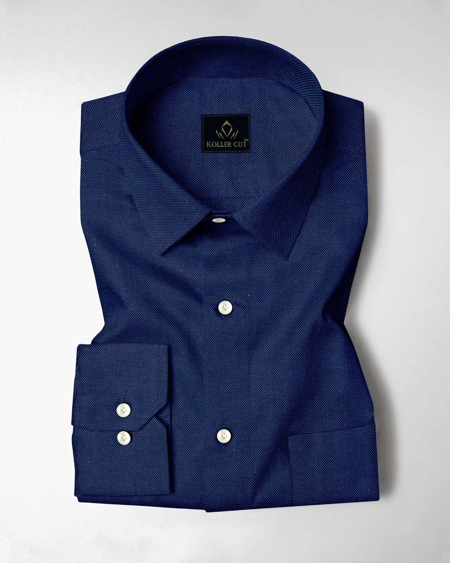 Estate Blue Two Toned Premium Oxford Cotton Shirt