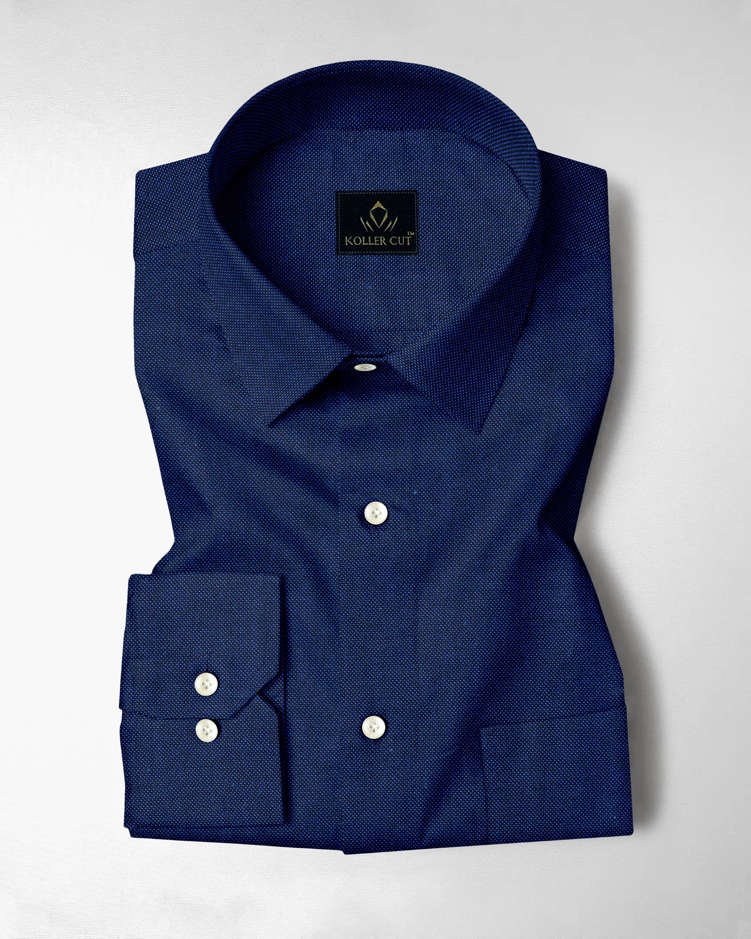 Estate Blue Two Toned Premium Oxford Cotton Shirt