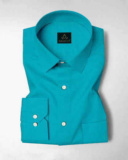 Turquoise Blue Giza Cotton Shirt
