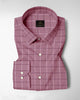 Polignac Pink with White and Rhubarb Red Checks Cotton Shirt