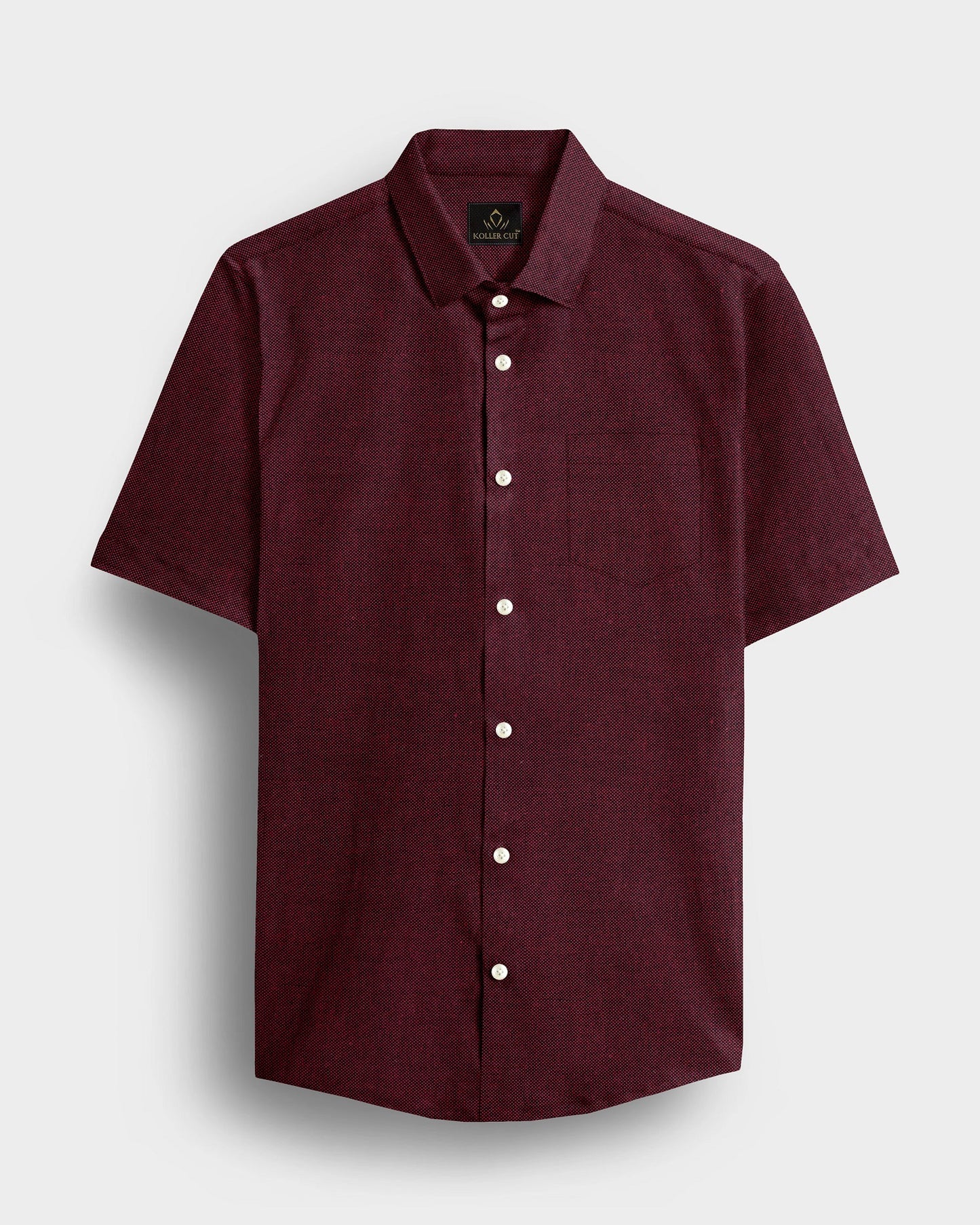 Oxblood Red Two Toned Premium Oxford Cotton Shirt