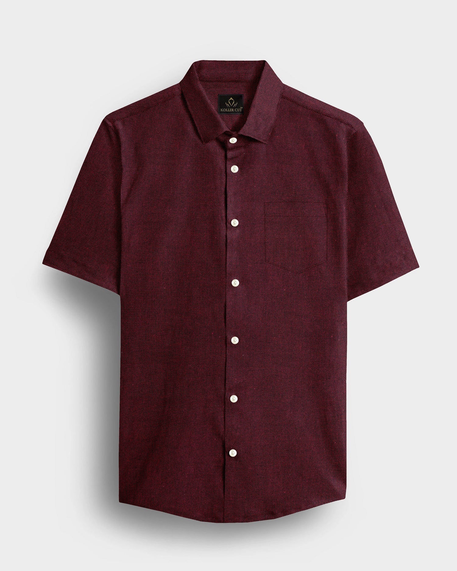 Oxblood Red Two Toned Premium Oxford Cotton Shirt