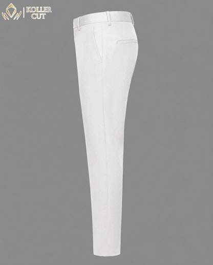 Snow White Wool Rich Slight Stretch Pant