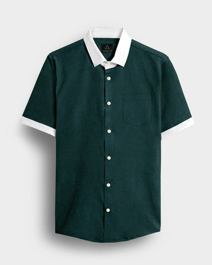 Eden Green Two Toned Premium Oxford Designer Cotton Shirt