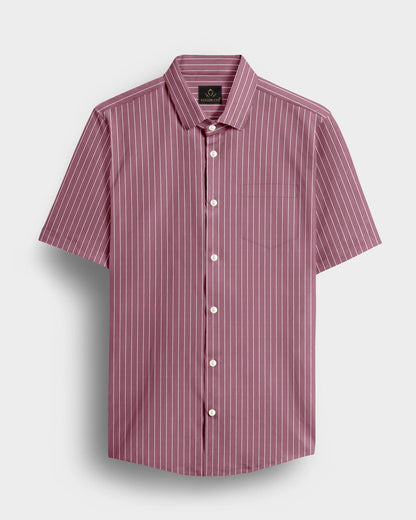 Polignac Pink and Salt White Pinstripes Cotton Shirt