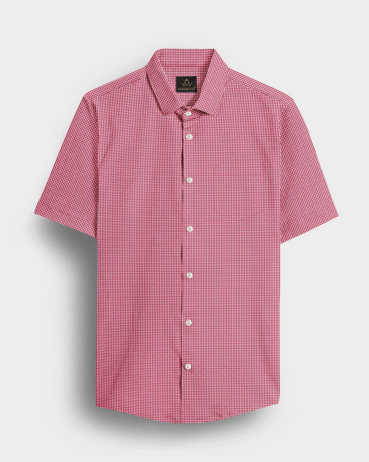Poinsettia Red and White Ninja Shuriken Printed Cotton Shirt
