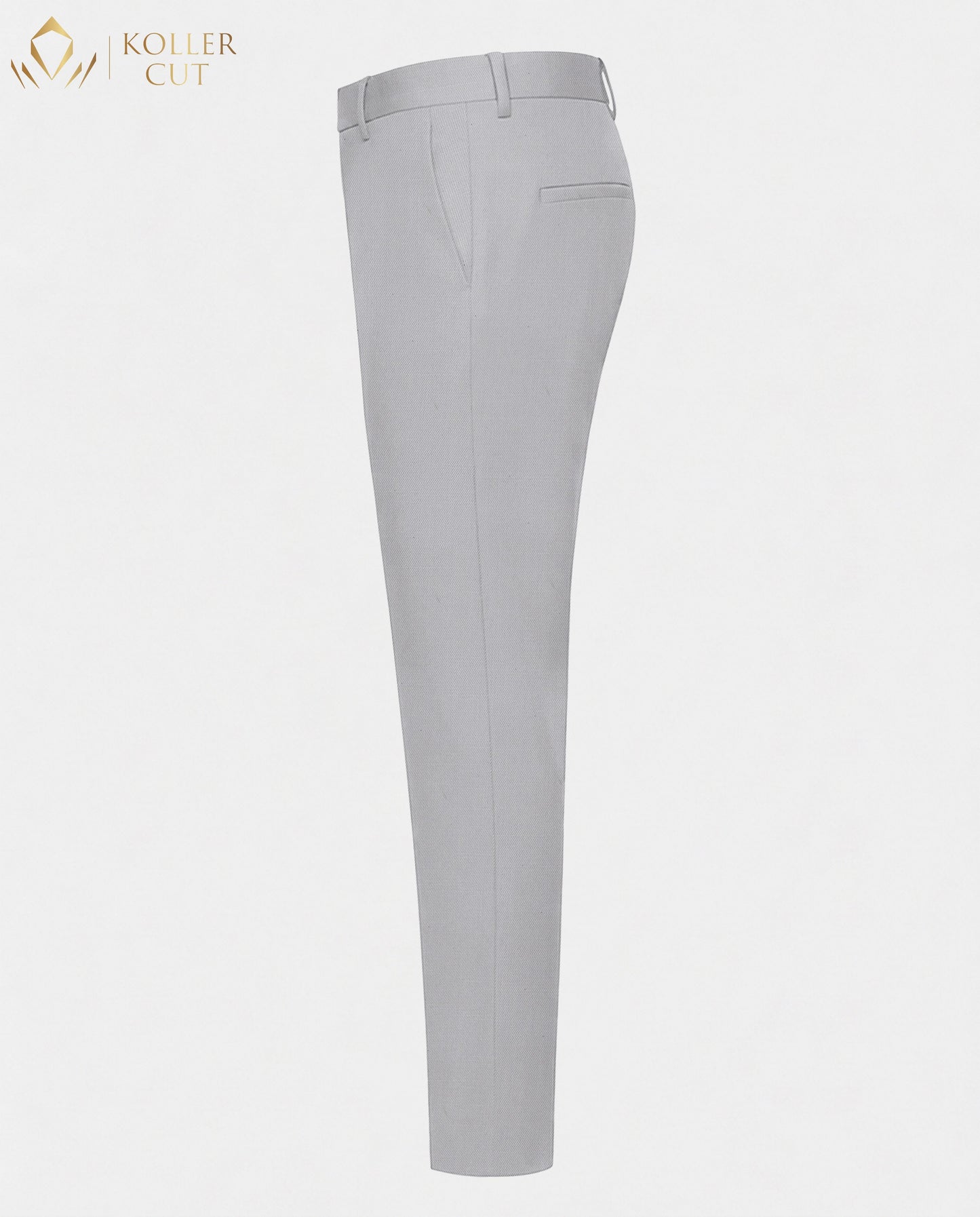 Silver Gray Wool Rich Slight Stretch Pant