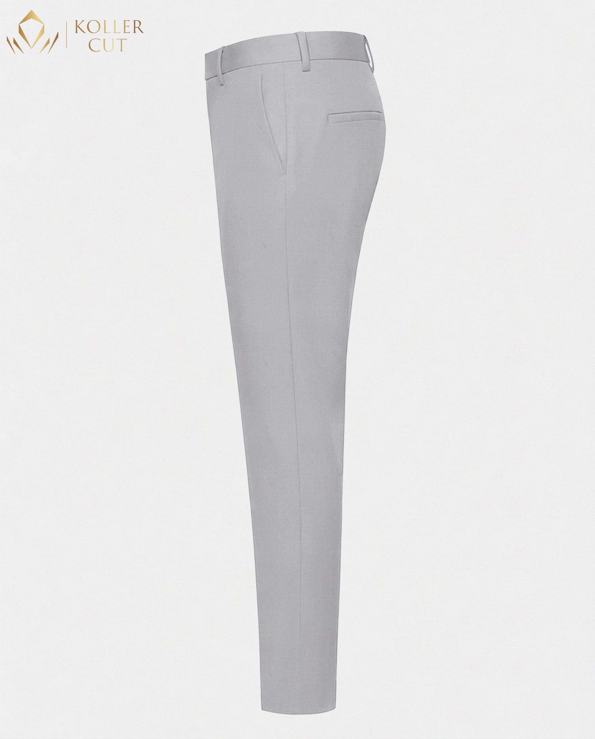 Silver Gray Wool Rich Slight Stretch Pant