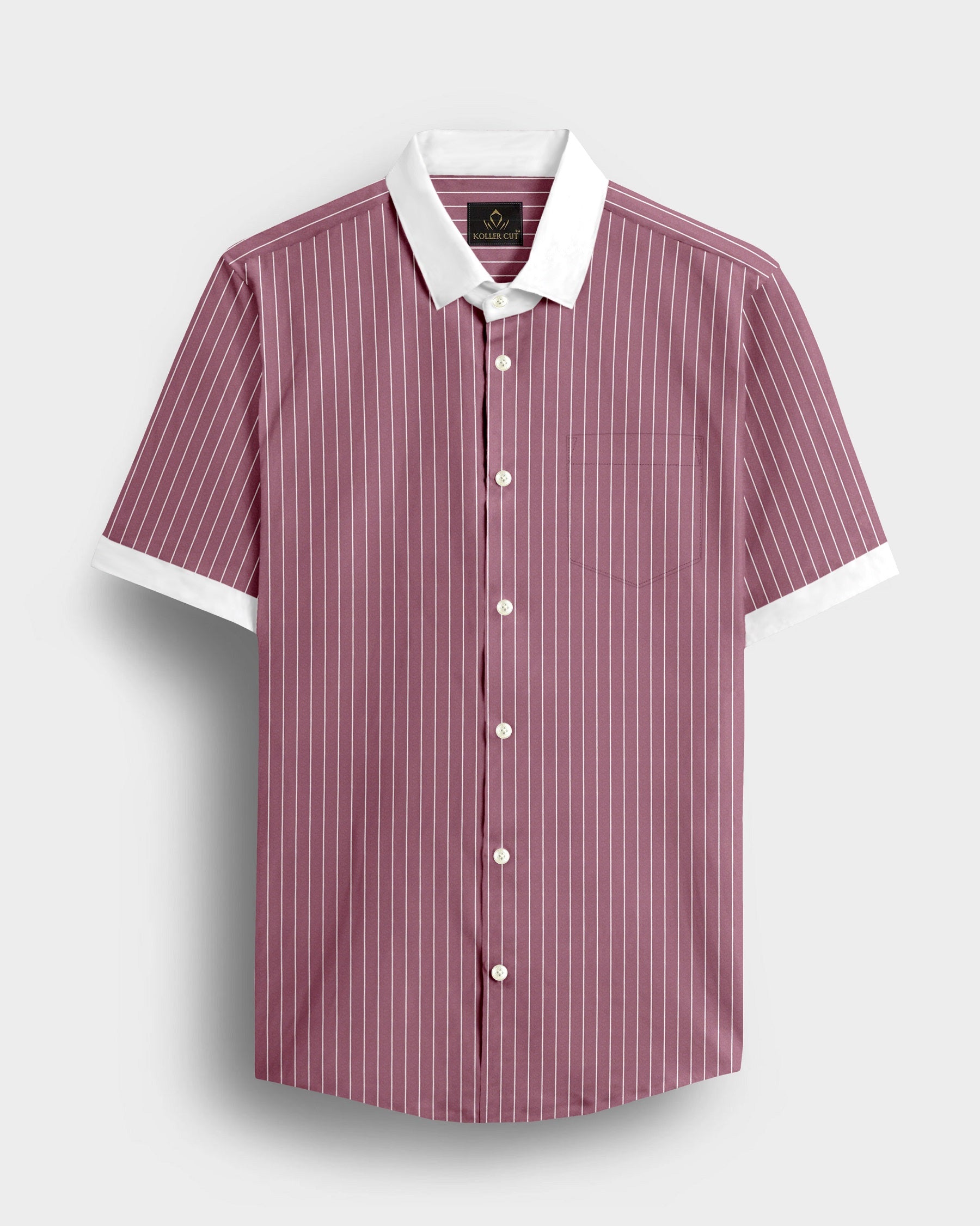 Polignac Pink and Salt White Pinstripes Designer Cotton Shirt
