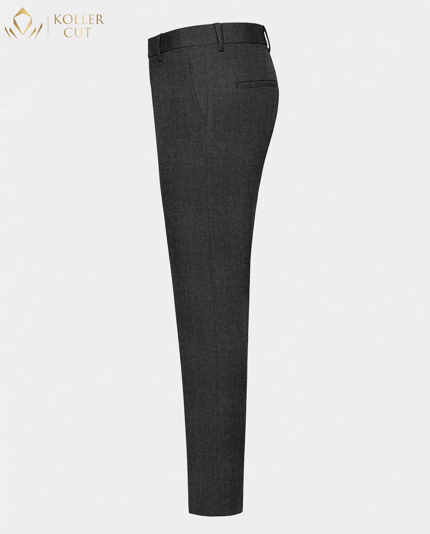 Hematite Gray Wool Blend Slight Stretch Tweed Pant