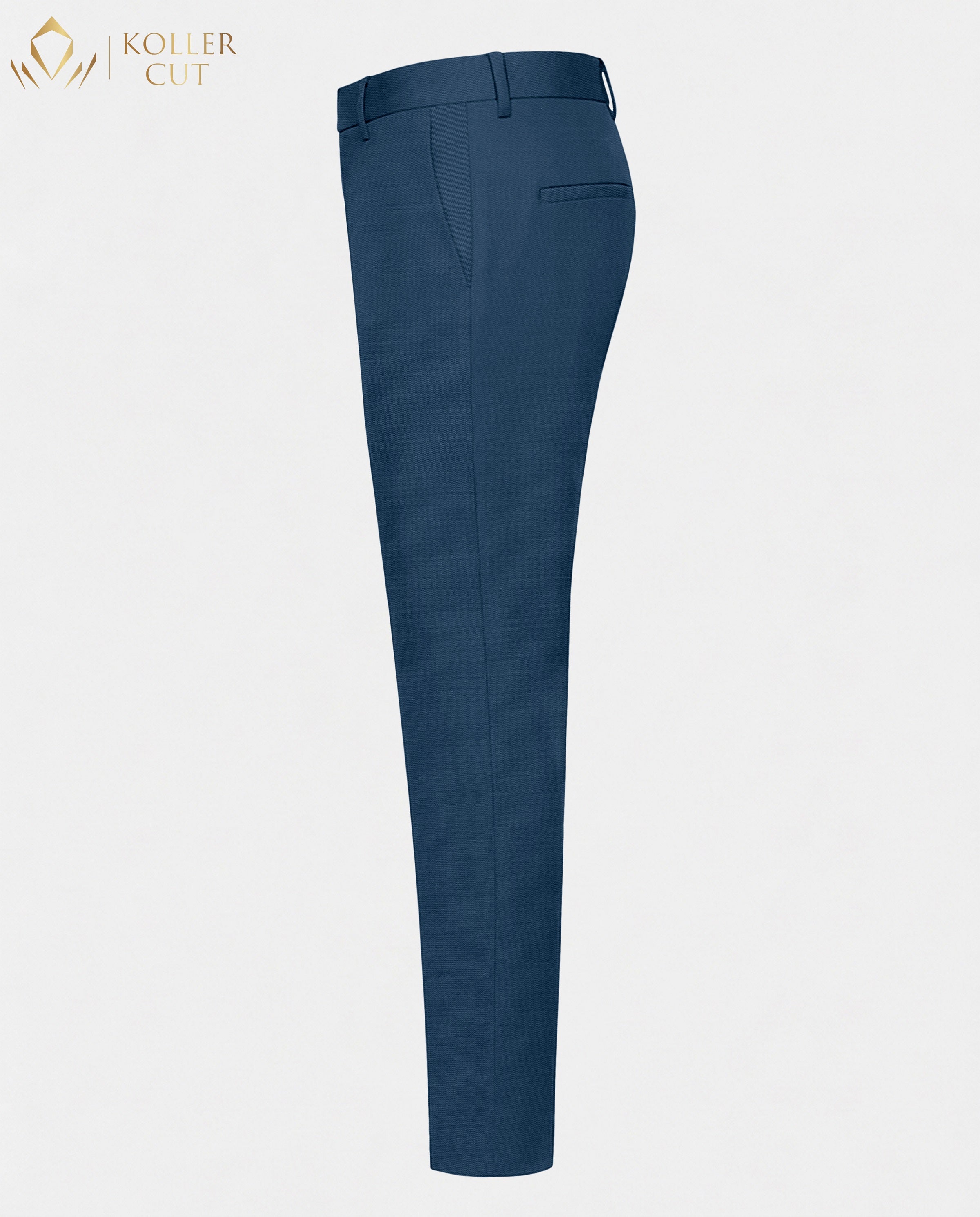 Baltic Blue Wool Rich Slight Stretch Pant