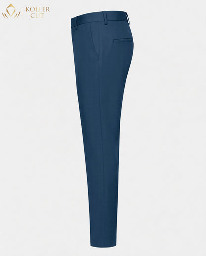 Baltic Blue Wool Rich Slight Stretch Pant