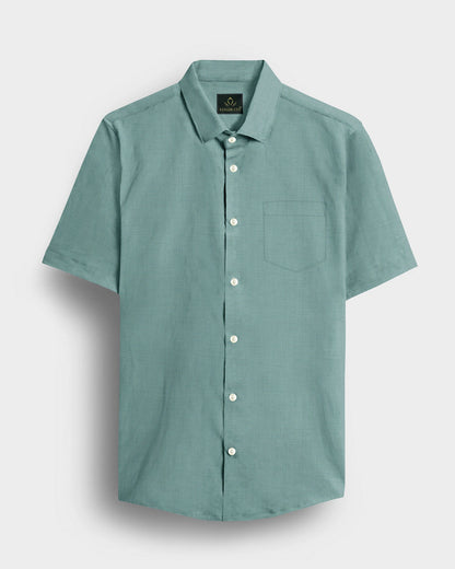 Turquoise Blue Luxurious Linen Shirt