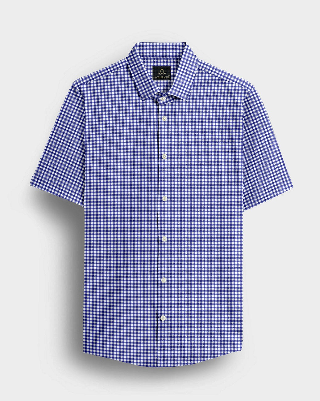 White and Amparo Blue Gingham Checks Cotton Shirt
