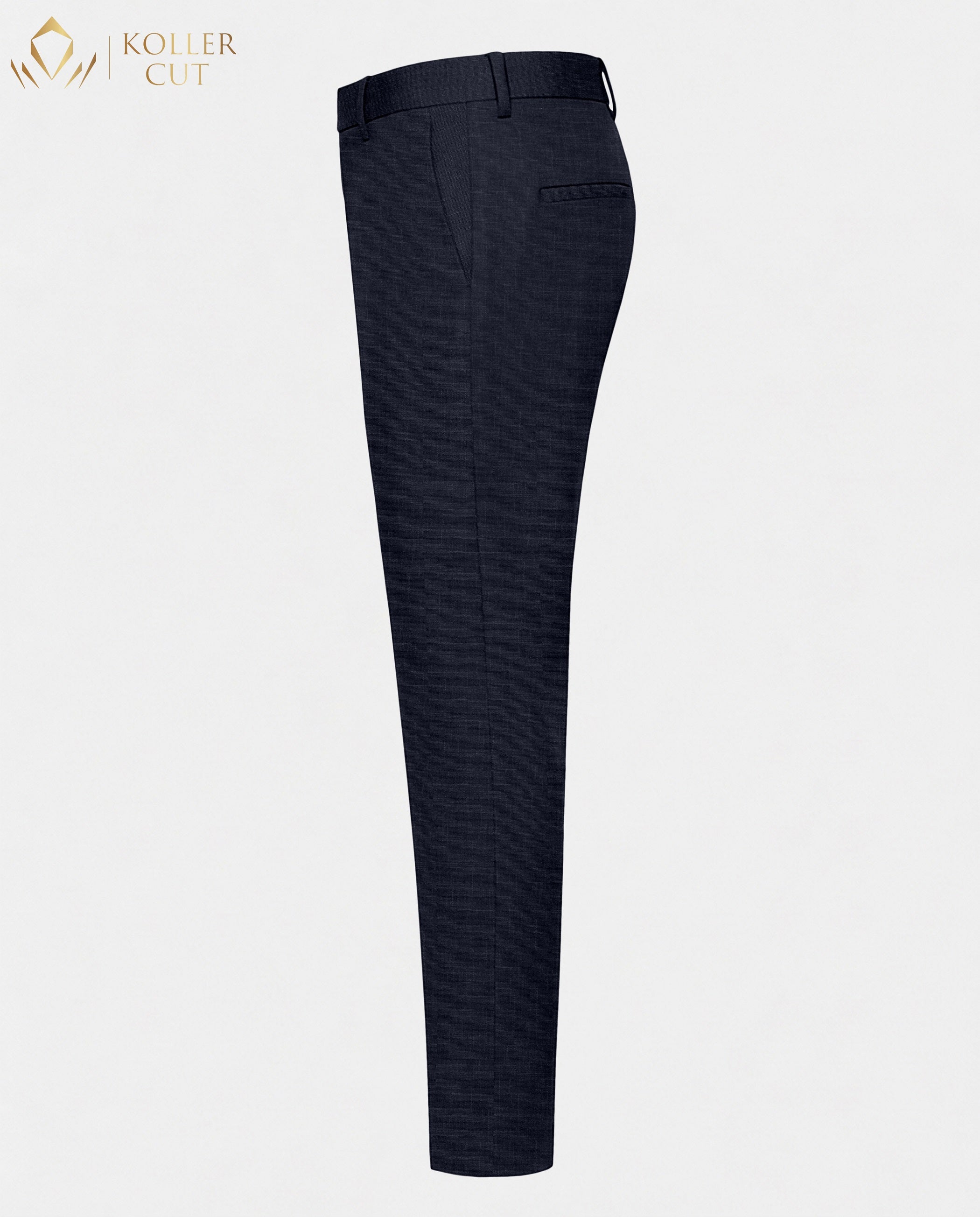 Dark Navy Blue Linen Blend Pant