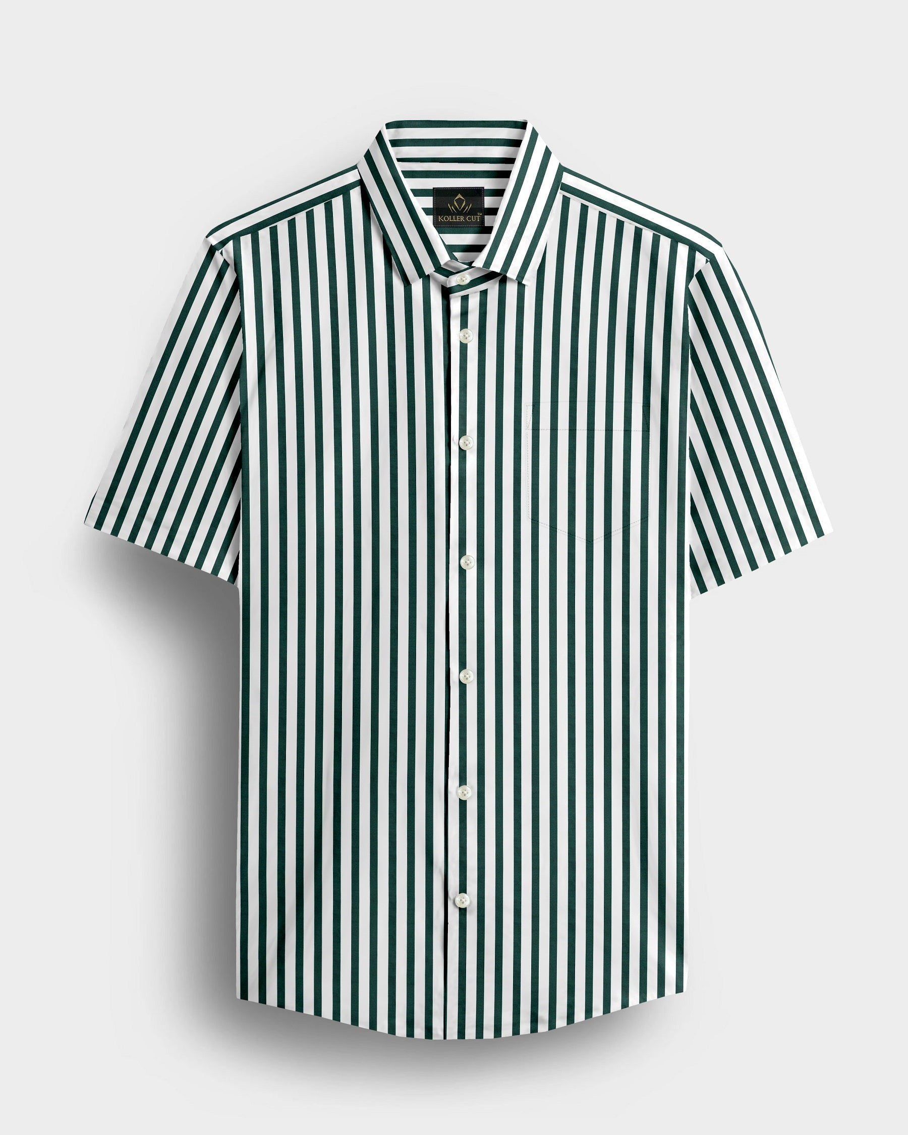 Everglade Forest Green Candy Stripes Cotton Shirt