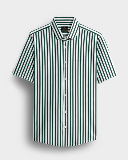 Everglade Forest Green Candy Stripes Cotton Shirt