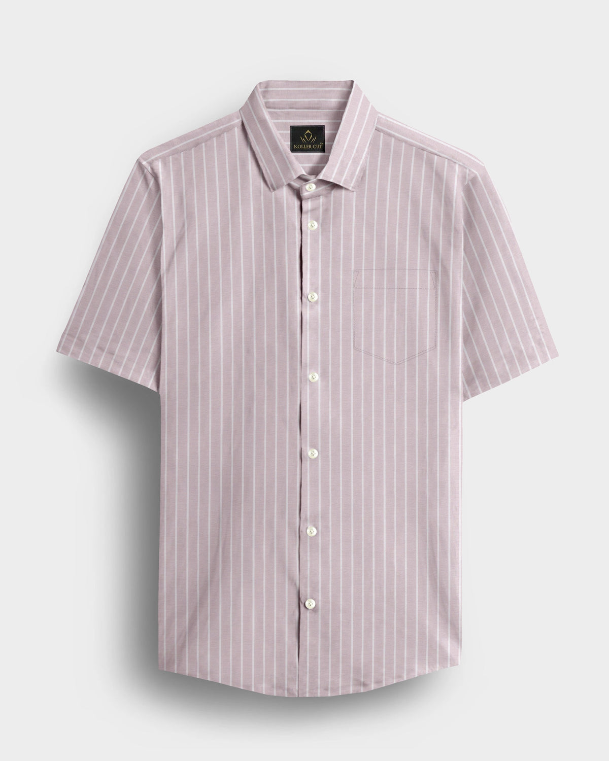 Blossom Pink and Flash White Chalk Stripes Oxford Cotton Shirt