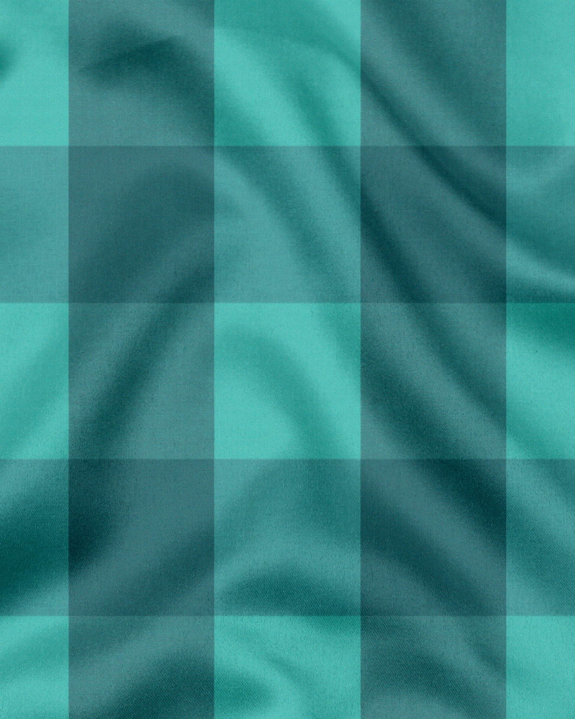 Billiard Green and Biscay Green Buffalo Checks Cotton Shirt