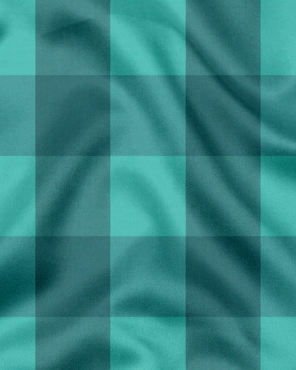 Billiard Green and Biscay Green Buffalo Checks Cotton Shirt