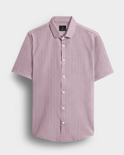 Valerian Pink Chevron Stripes 2 ply Cotton Shirt  