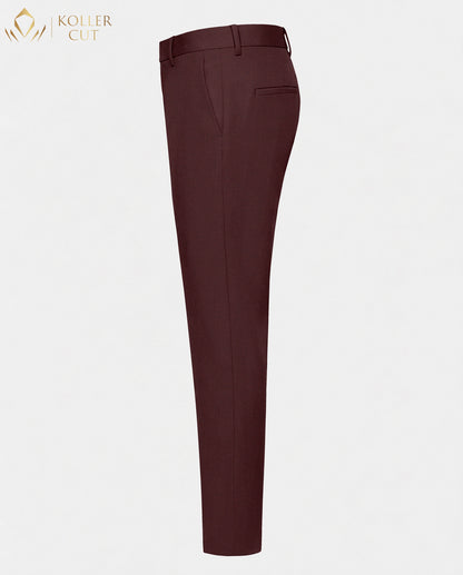 Rosewood Red Wool Rich Slight Stretch Pant