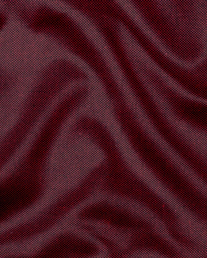 Oxblood Red Two Toned Mandarin Collar Premium Oxford Cotton Shirt