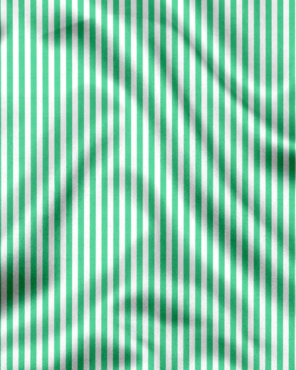 White and Zephyr Green Candy Stripes Cotton Shirt