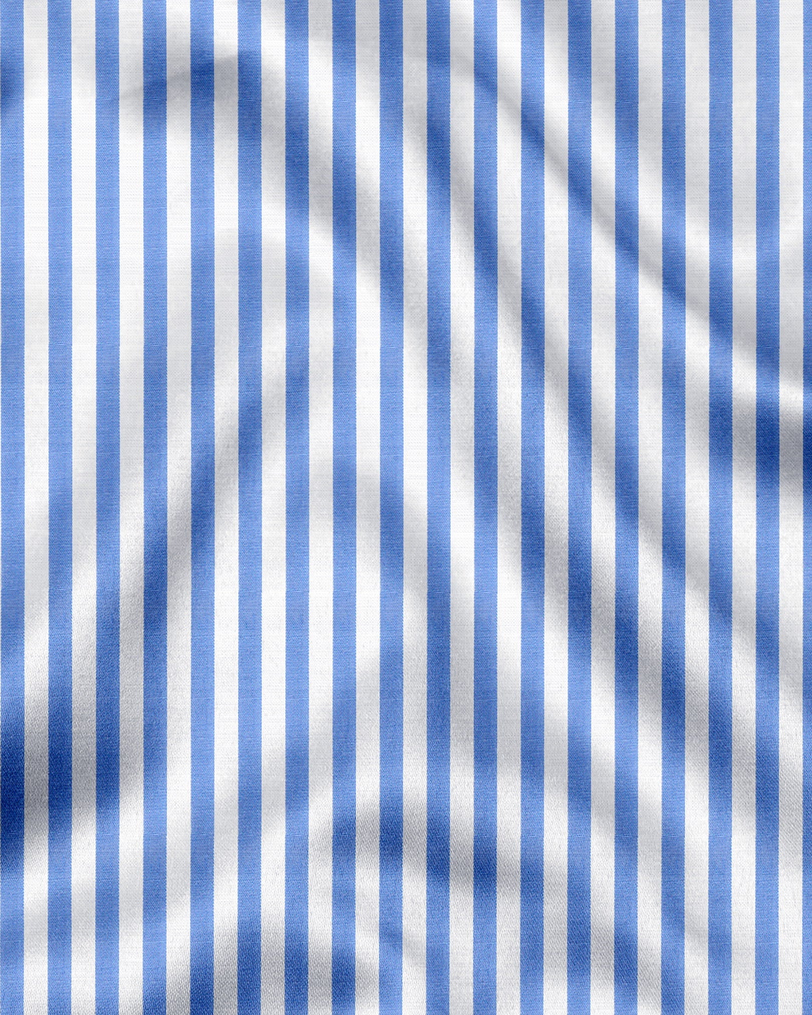 Robbia Blue And Milky White Stripes Oxford Structured Designer Cotton Shirt