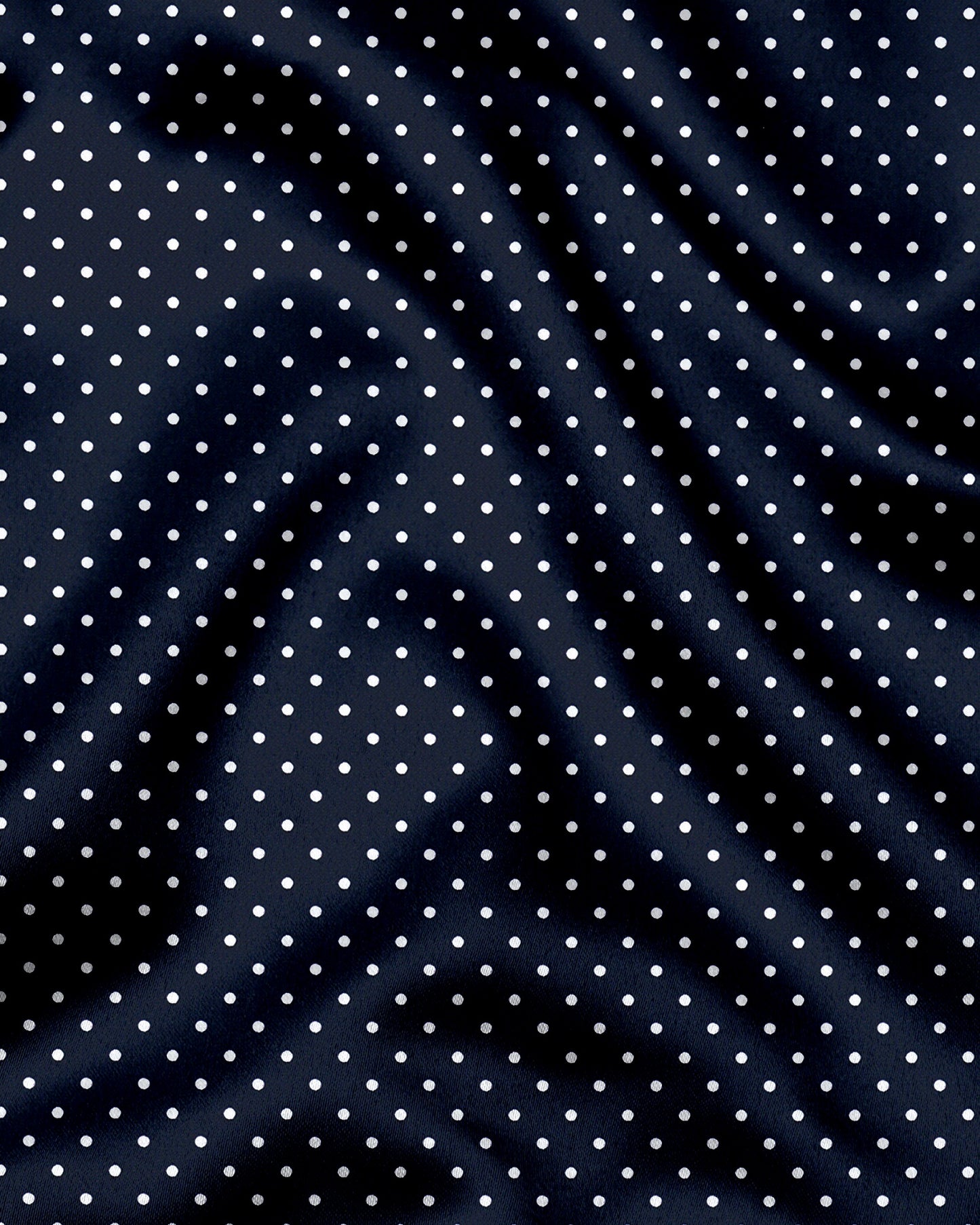 Sodalite Blue and Snow White Polka Dots Printed Designer Cotton Shirt