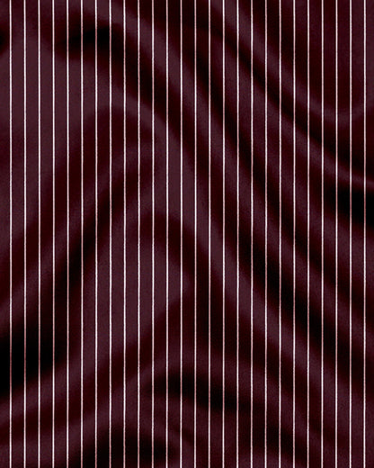 Cordovan Red and Salt White  Pinstripes Cotton Shirt