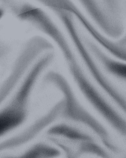 Grey Mandarin Collar Giza Cotton Shirt