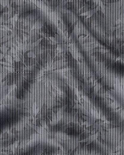 Sable Black and Slate Grey Maple Leaf Printed Broken Stripes Cotton Shirt