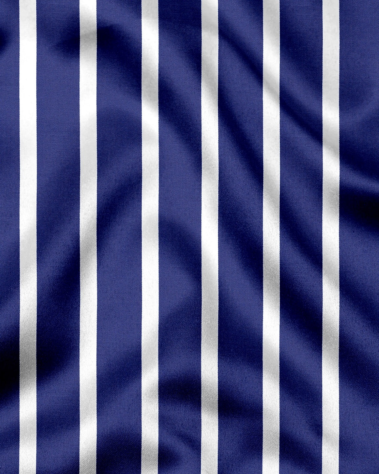 Regal Blue with White Wide Chalk Stripes Cotton Shirt