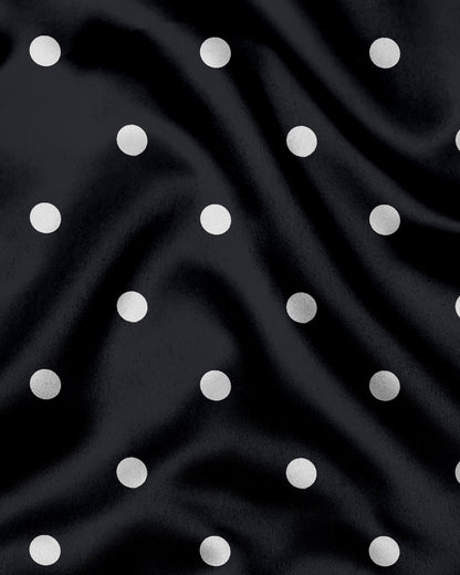Cumin Black and Silk White Polka Dots Printed Designer Cotton Shirt